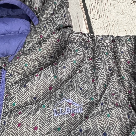 Kids LL Bean DownTex Silver 650 Goose Down Hooded Puffer Zip Up Outwear Jacket - Picture 7 of 12